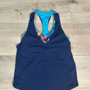 Lucky in Love Navy and Blue Tank Top